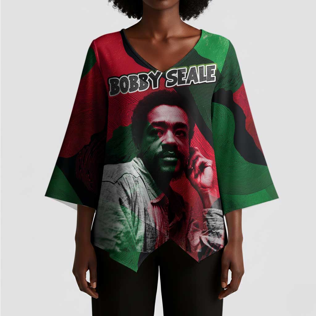 Bobby Seale Kimono Sleeve Blouse Black Panther Logo Revolutionary Civil Rights Movement Tribute - Wonder Print Shop