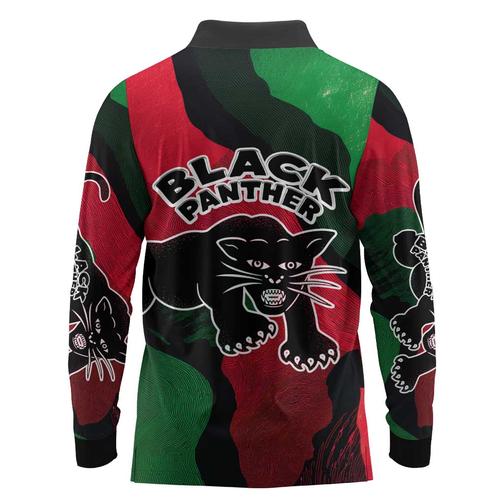Bobby Seale Long Sleeve Polo Shirt Black Panther Logo Revolutionary Civil Rights Movement Tribute - Wonder Print Shop