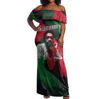 Bobby Seale Off Shoulder Maxi Dress Black Panther Logo Revolutionary Civil Rights Movement Tribute - Wonder Print Shop