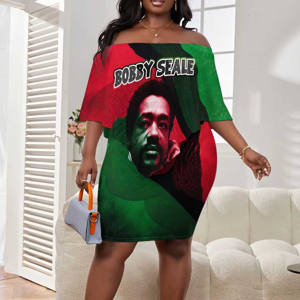 Bobby Seale Off Shoulder Short Dress Black Panther Logo Revolutionary Civil Rights Movement Tribute - Wonder Print Shop