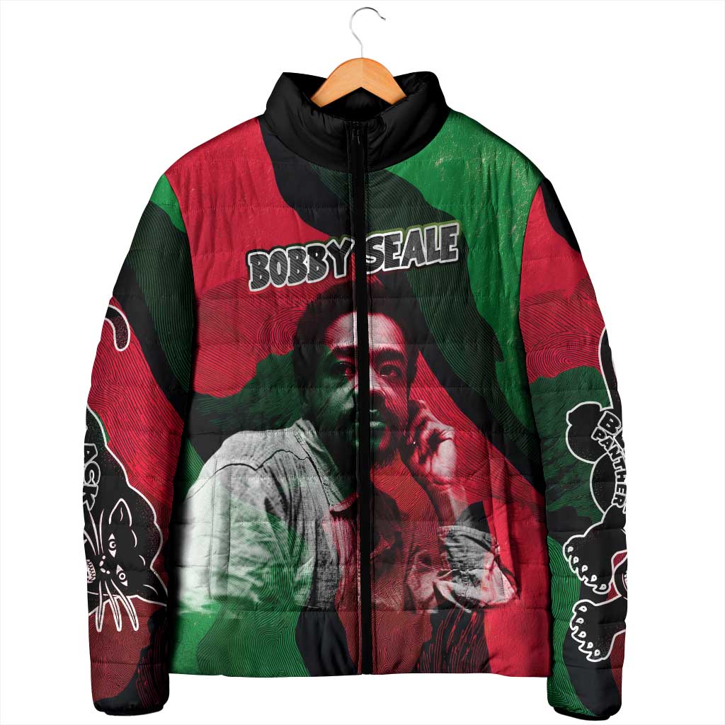 Bobby Seale Padded Jacket Black Panther Logo Revolutionary Civil Rights Movement Tribute - Wonder Print Shop