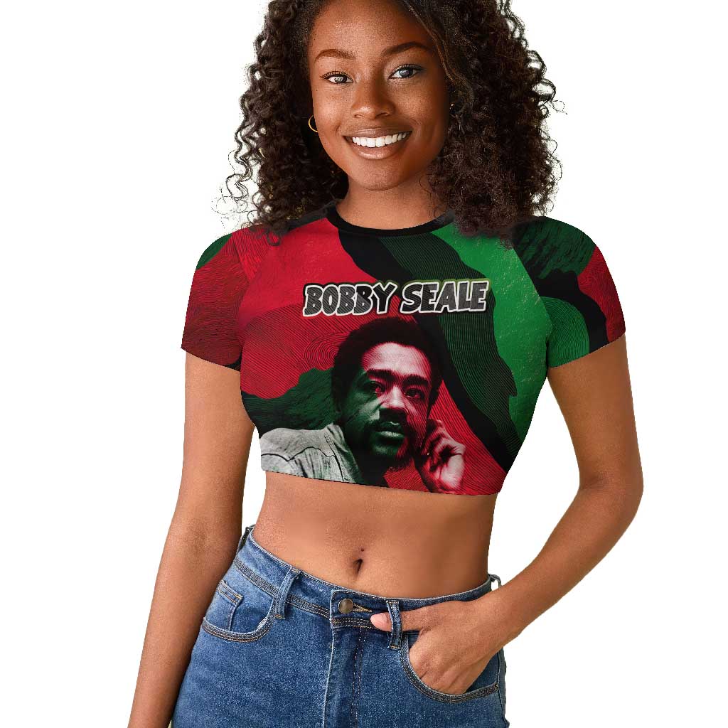 Bobby Seale Raglan Cropped T shirt Black Panther Logo Revolutionary Civil Rights Movement Tribute - Wonder Print Shop