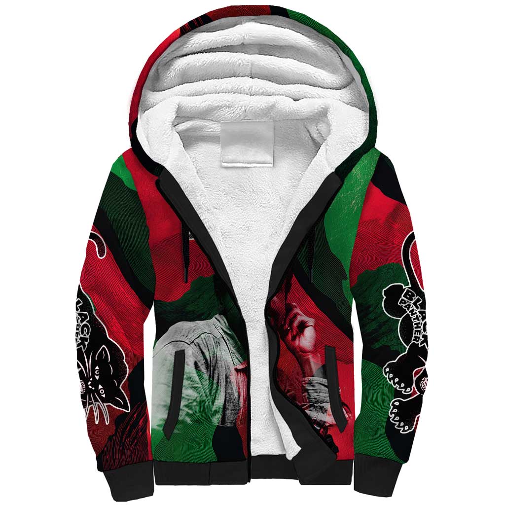 Bobby Seale Sherpa Hoodie Black Panther Logo Revolutionary Civil Rights Movement Tribute - Wonder Print Shop