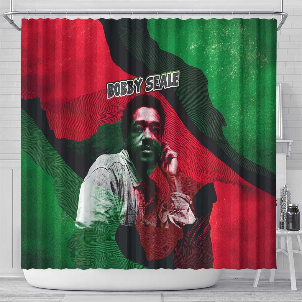Bobby Seale Shower Curtain Black Panther Logo Revolutionary Civil Rights Movement Tribute - Wonder Print Shop