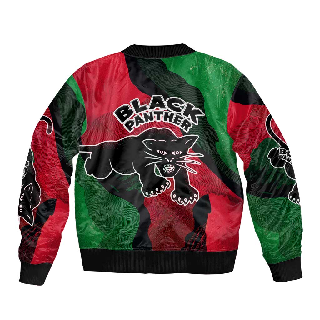 Bobby Seale Sleeve Zip Bomber Jacket Black Panther Logo Revolutionary Civil Rights Movement Tribute - Wonder Print Shop