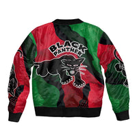 Bobby Seale Sleeve Zip Bomber Jacket Black Panther Logo Revolutionary Civil Rights Movement Tribute - Wonder Print Shop