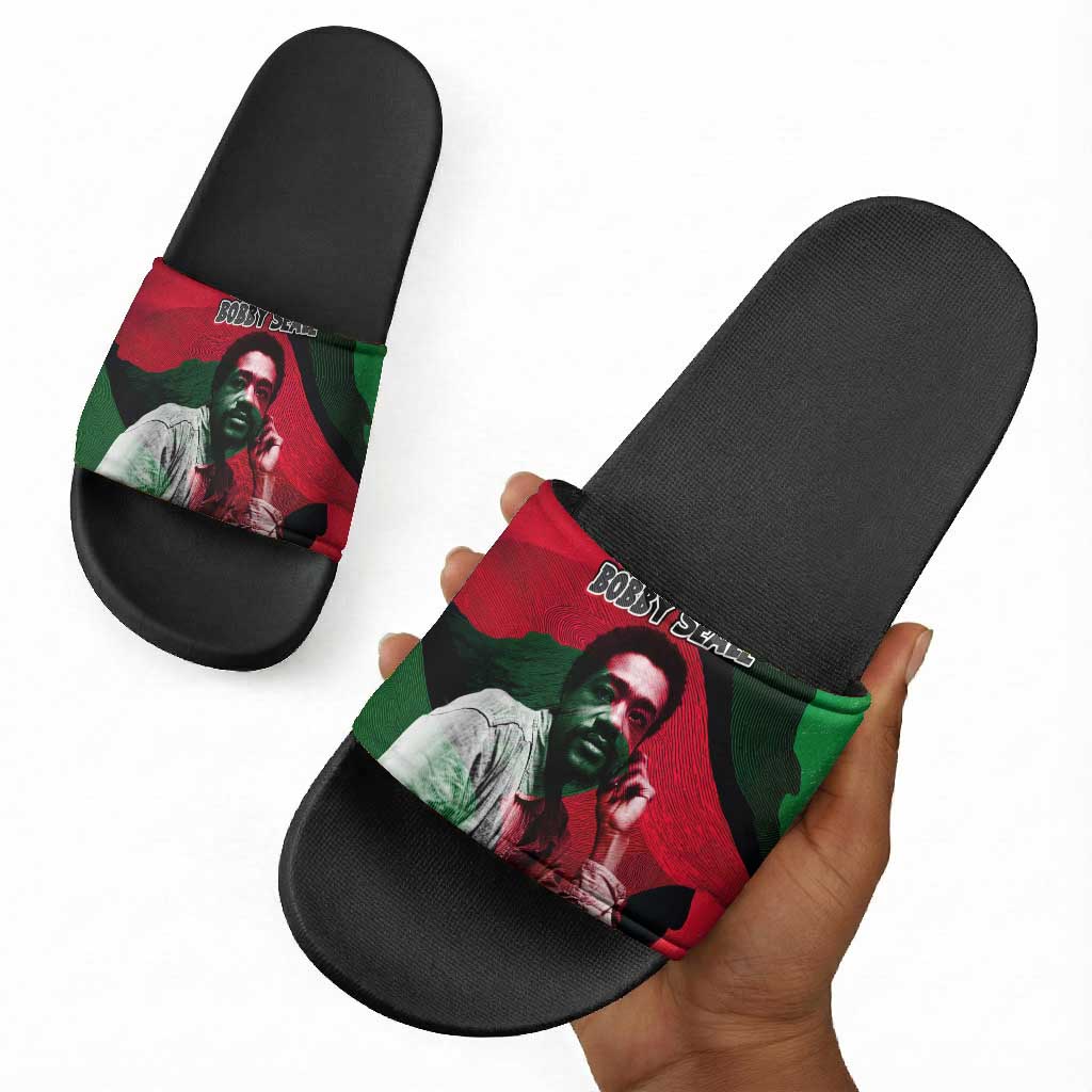 Bobby Seale Slide Sandals Black Panther Logo Revolutionary Civil Rights Movement Tribute - Wonder Print Shop