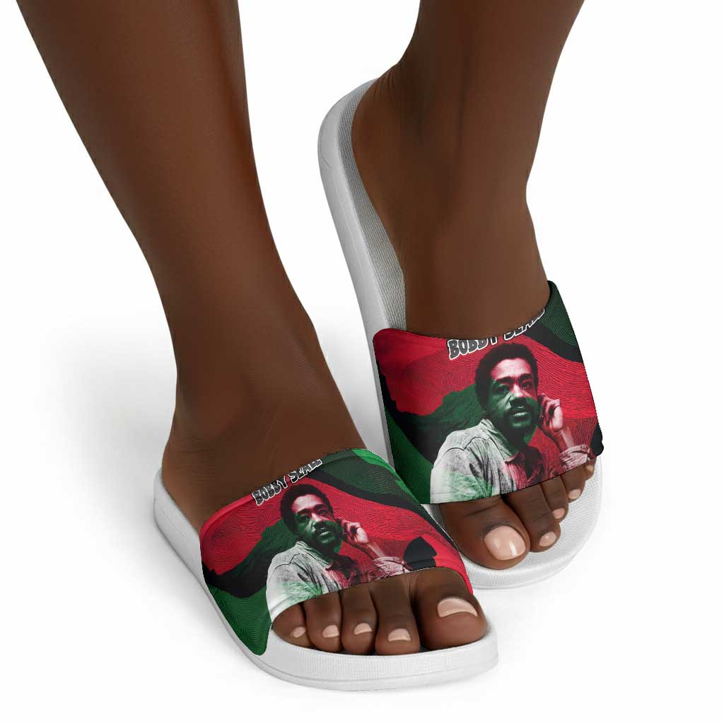 Bobby Seale Slide Sandals Black Panther Logo Revolutionary Civil Rights Movement Tribute - Wonder Print Shop