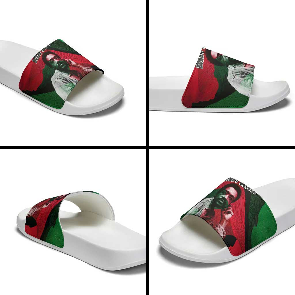Bobby Seale Slide Sandals Black Panther Logo Revolutionary Civil Rights Movement Tribute - Wonder Print Shop
