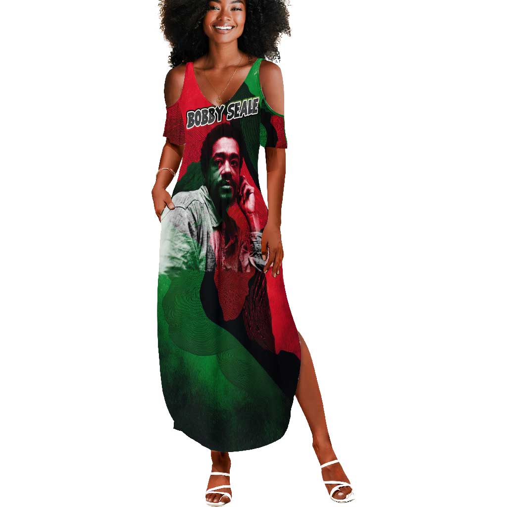 Bobby Seale Summer Maxi Dress Black Panther Logo Revolutionary Civil Rights Movement Tribute - Wonder Print Shop