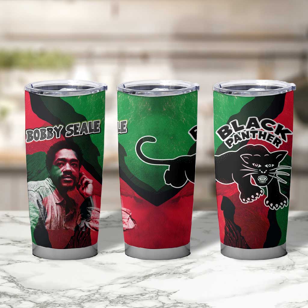 Bobby Seale Tumbler Cup Black Panther Logo Revolutionary Civil Rights Movement Tribute - Wonder Print Shop