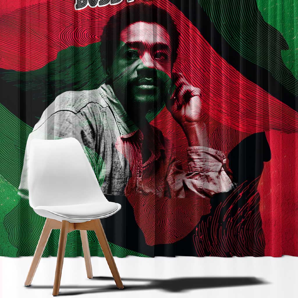 Bobby Seale Window Curtain Black Panther Logo Revolutionary Civil Rights Movement Tribute - Wonder Print Shop