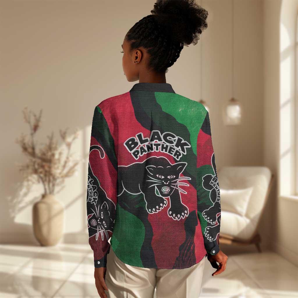 Bobby Seale Women Casual Shirt Black Panther Logo Revolutionary Civil Rights Movement Tribute - Wonder Print Shop