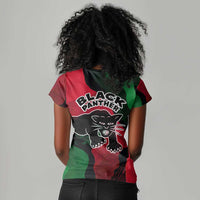 Bobby Seale Women V-Neck T-Shirt Black Panther Logo Revolutionary Civil Rights Movement Tribute - Wonder Print Shop