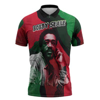 Bobby Seale Zipper Polo Shirt Black Panther Logo Revolutionary Civil Rights Movement Tribute - Wonder Print Shop