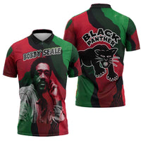 Bobby Seale Zipper Polo Shirt Black Panther Logo Revolutionary Civil Rights Movement Tribute - Wonder Print Shop