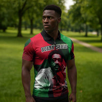 Bobby Seale Zipper Polo Shirt Black Panther Logo Revolutionary Civil Rights Movement Tribute - Wonder Print Shop