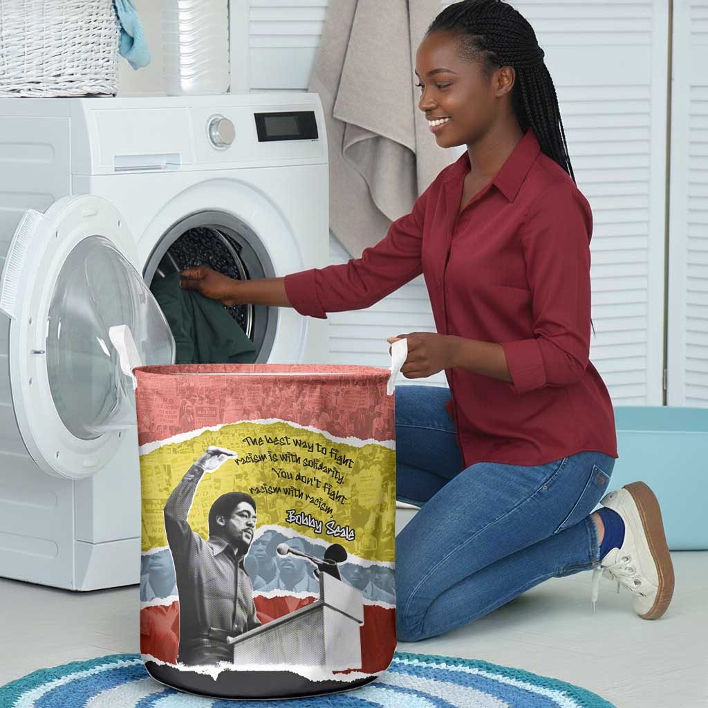 Bobby Seale Laundry Basket Torn Paper Collage Design Solidarity Quote Powerful Speech Artwork Civil Rights - Wonder Print Shop
