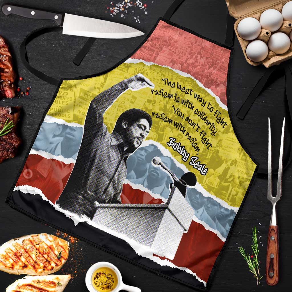 Bobby Seale Apron Torn Paper Collage Design Solidarity Quote Powerful Speech Artwork Civil Rights - Wonder Print Shop
