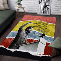 Bobby Seale Area Rug Torn Paper Collage Design Solidarity Quote Powerful Speech Artwork Civil Rights - Wonder Print Shop