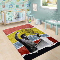 Bobby Seale Area Rug Torn Paper Collage Design Solidarity Quote Powerful Speech Artwork Civil Rights - Wonder Print Shop
