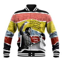 Bobby Seale Baseball Jacket Torn Paper Collage Design Solidarity Quote Powerful Speech Artwork Civil Rights - Wonder Print Shop