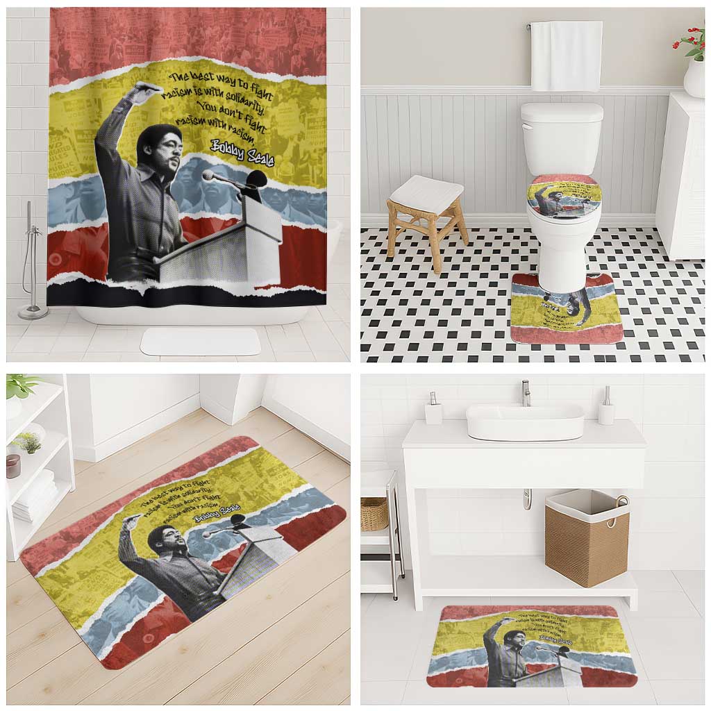 Bobby Seale Bathroom Set Torn Paper Collage Design Solidarity Quote Powerful Speech Artwork Civil Rights - Wonder Print Shop