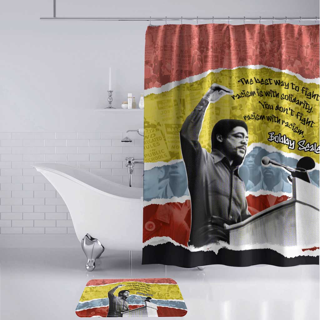 Bobby Seale Bathroom Set Torn Paper Collage Design Solidarity Quote Powerful Speech Artwork Civil Rights - Wonder Print Shop