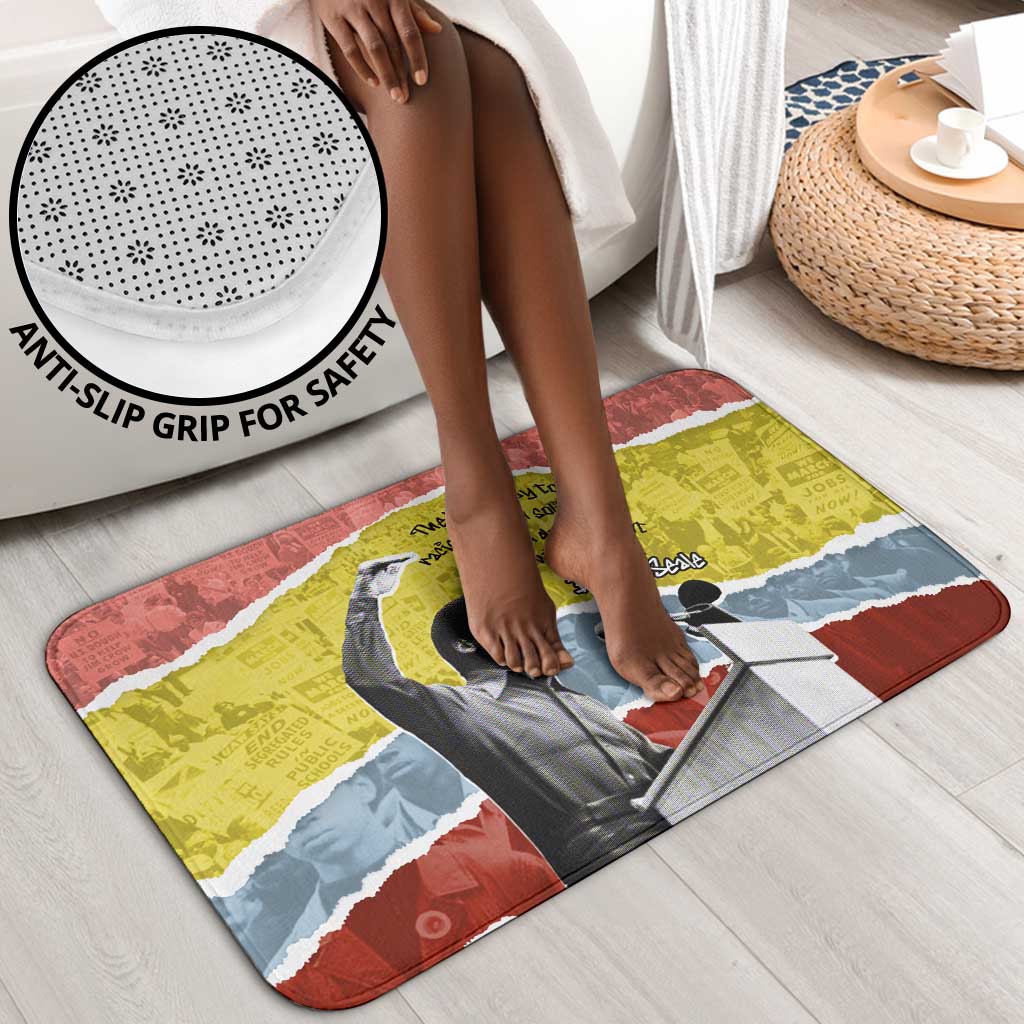 Bobby Seale Bathroom Set Torn Paper Collage Design Solidarity Quote Powerful Speech Artwork Civil Rights - Wonder Print Shop