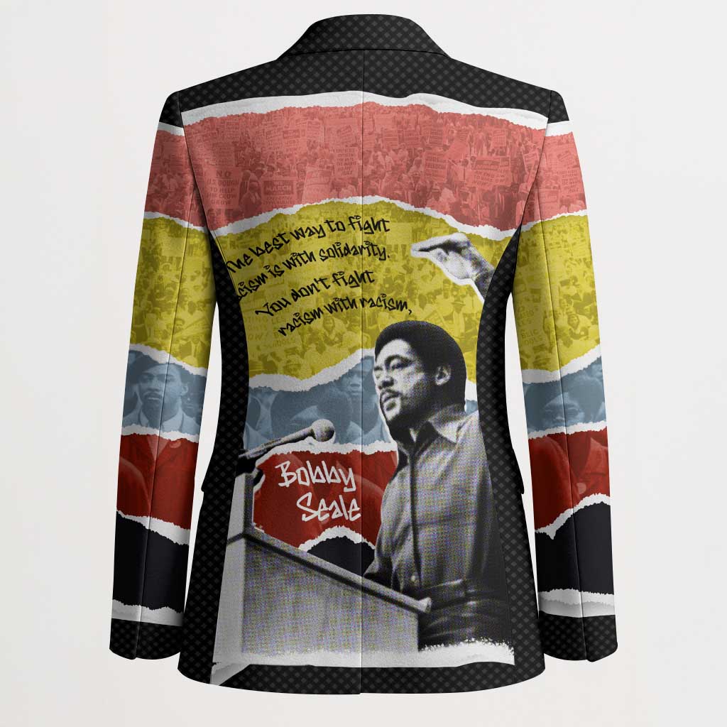 Bobby Seale Blazer Torn Paper Collage Design Solidarity Quote Powerful Speech Artwork Civil Rights - Wonder Print Shop
