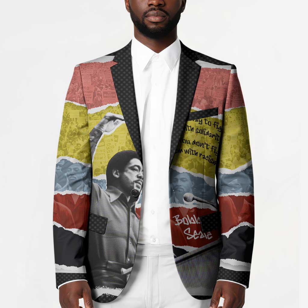 Bobby Seale Blazer Torn Paper Collage Design Solidarity Quote Powerful Speech Artwork Civil Rights - Wonder Print Shop