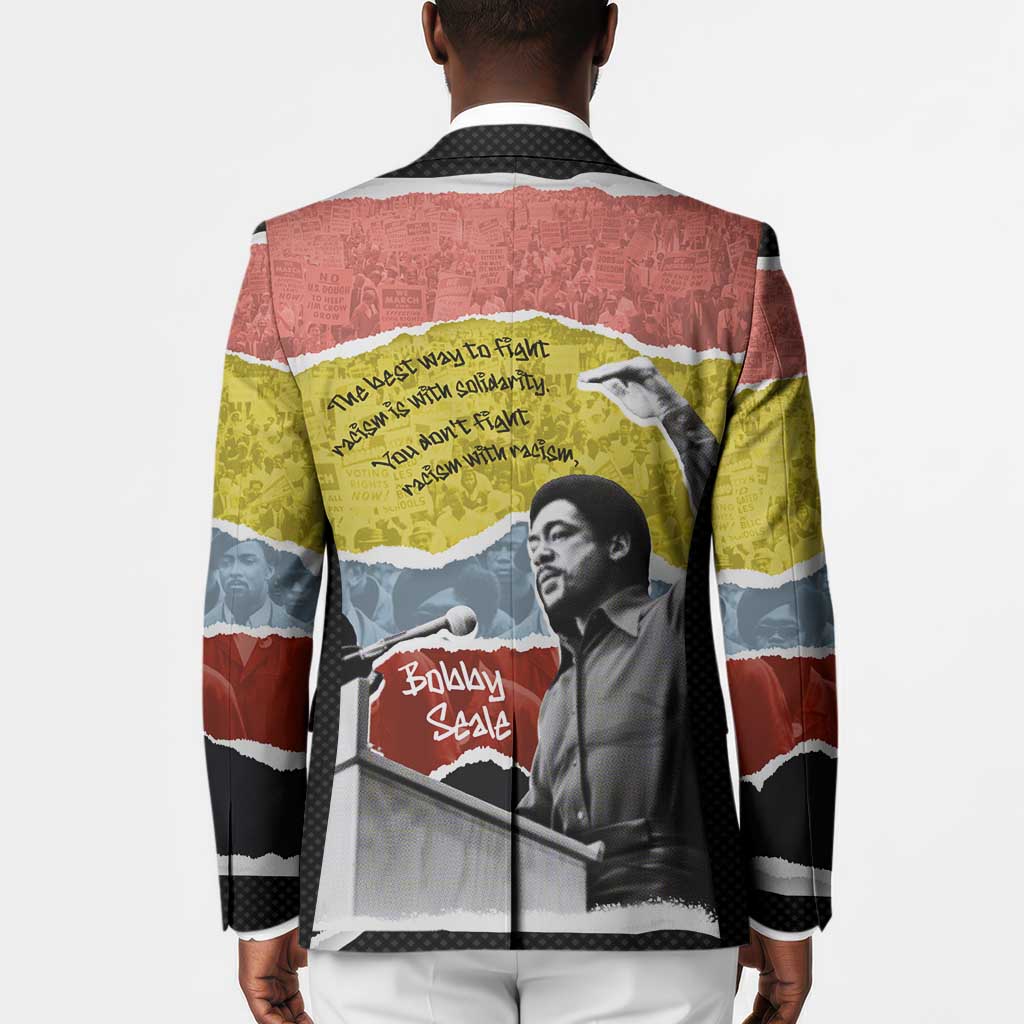 Bobby Seale Blazer Torn Paper Collage Design Solidarity Quote Powerful Speech Artwork Civil Rights - Wonder Print Shop