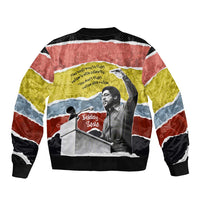 Bobby Seale Bomber Jacket Torn Paper Collage Design Solidarity Quote Powerful Speech Artwork Civil Rights - Wonder Print Shop