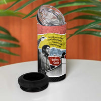 Bobby Seale 4 in 1 Can Cooler Tumbler Torn Paper Collage Design Solidarity Quote Powerful Speech Artwork Civil Rights - Wonder Print Shop