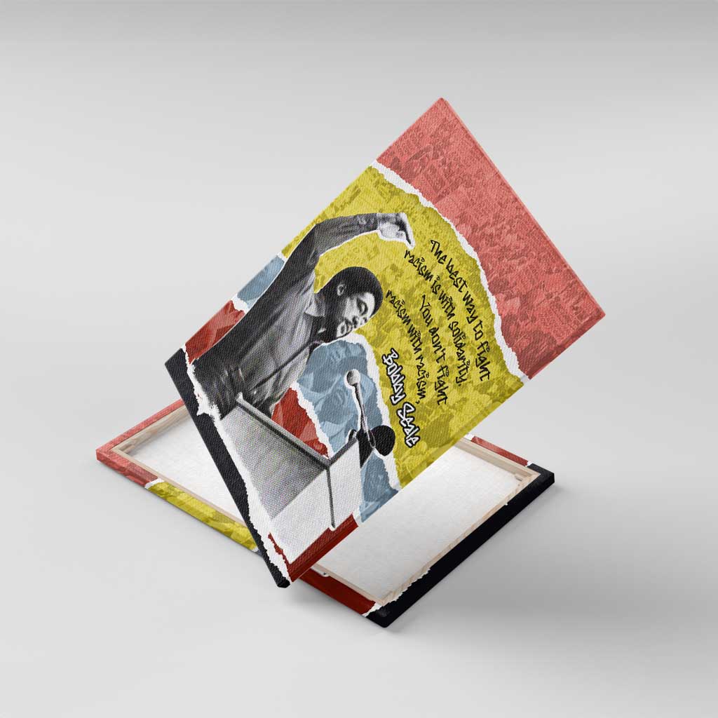 Bobby Seale Canvas Wall Art Torn Paper Collage Design Solidarity Quote Powerful Speech Artwork Civil Rights - Wonder Print Shop