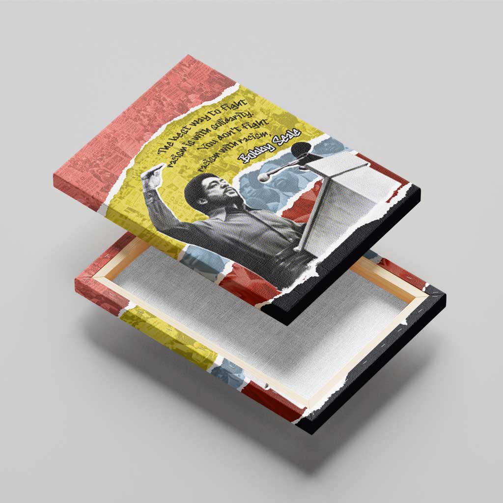 Bobby Seale Canvas Wall Art Torn Paper Collage Design Solidarity Quote Powerful Speech Artwork Civil Rights - Wonder Print Shop