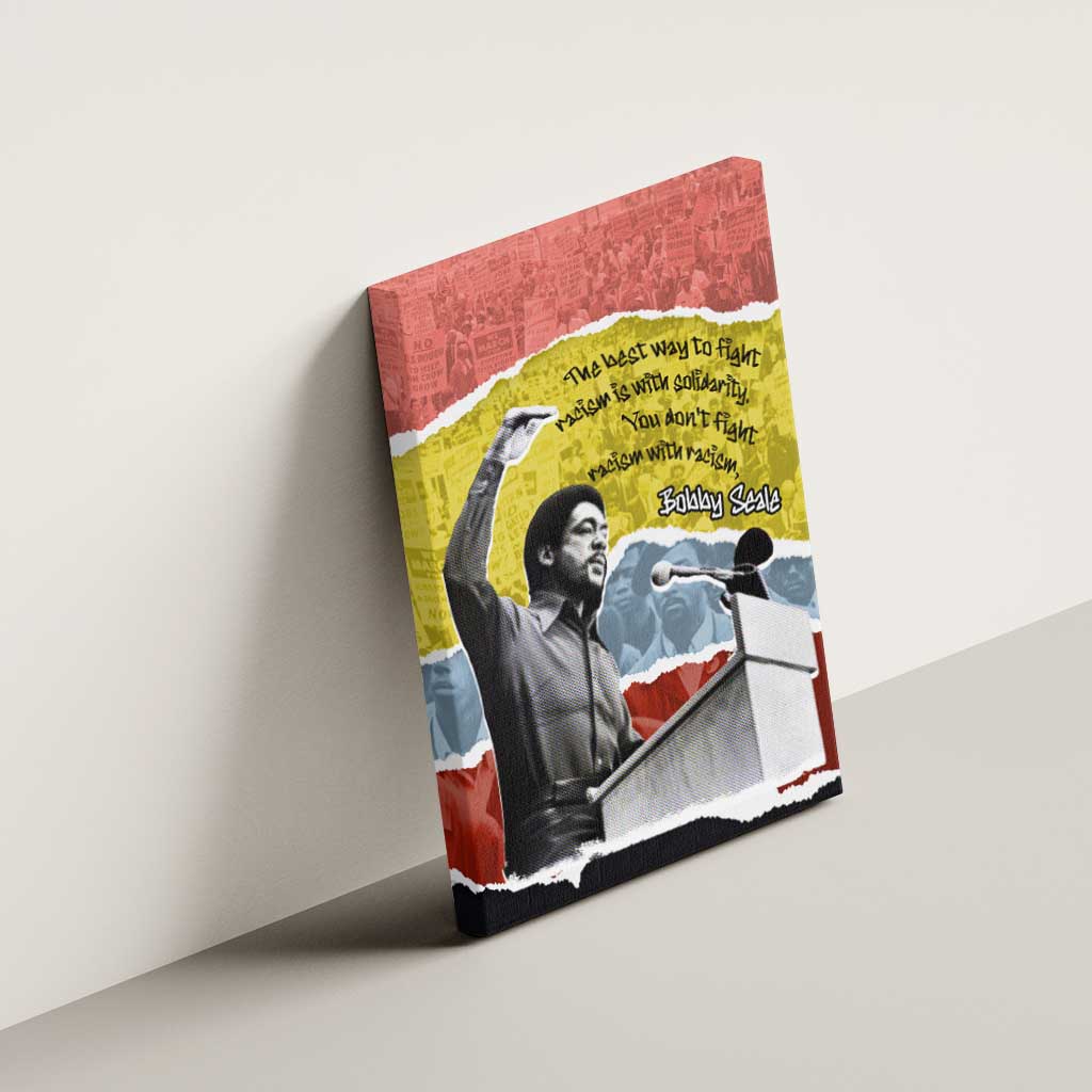 Bobby Seale Canvas Wall Art Torn Paper Collage Design Solidarity Quote Powerful Speech Artwork Civil Rights - Wonder Print Shop