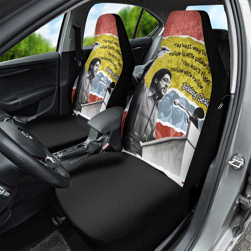 Bobby Seale Car Seat Cover Torn Paper Collage Design Solidarity Quote Powerful Speech Artwork Civil Rights - Wonder Print Shop
