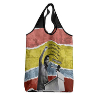 Bobby Seale Grocery Bag Torn Paper Collage Design Solidarity Quote Powerful Speech Artwork Civil Rights - Wonder Print Shop