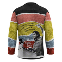 Bobby Seale Hockey Jersey Torn Paper Collage Design Solidarity Quote Powerful Speech Artwork Civil Rights - Wonder Print Shop