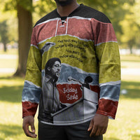 Bobby Seale Hockey Jersey Torn Paper Collage Design Solidarity Quote Powerful Speech Artwork Civil Rights - Wonder Print Shop