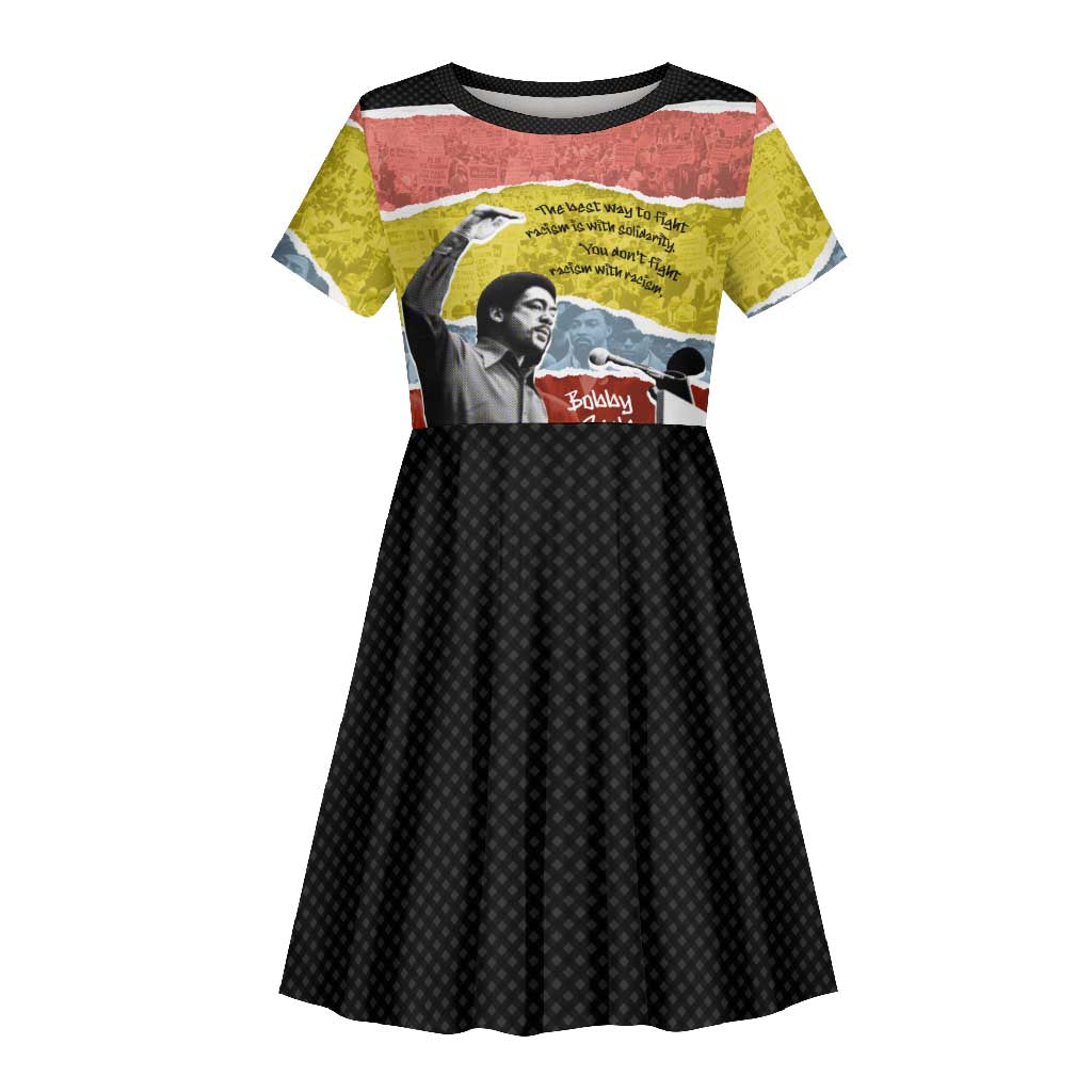 Bobby Seale Kid Short Sleeve Dress Torn Paper Collage Design Solidarity Quote Powerful Speech Artwork Civil Rights - Wonder Print Shop