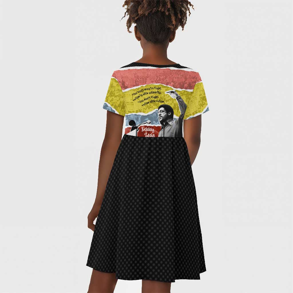 Bobby Seale Kid Short Sleeve Dress Torn Paper Collage Design Solidarity Quote Powerful Speech Artwork Civil Rights - Wonder Print Shop