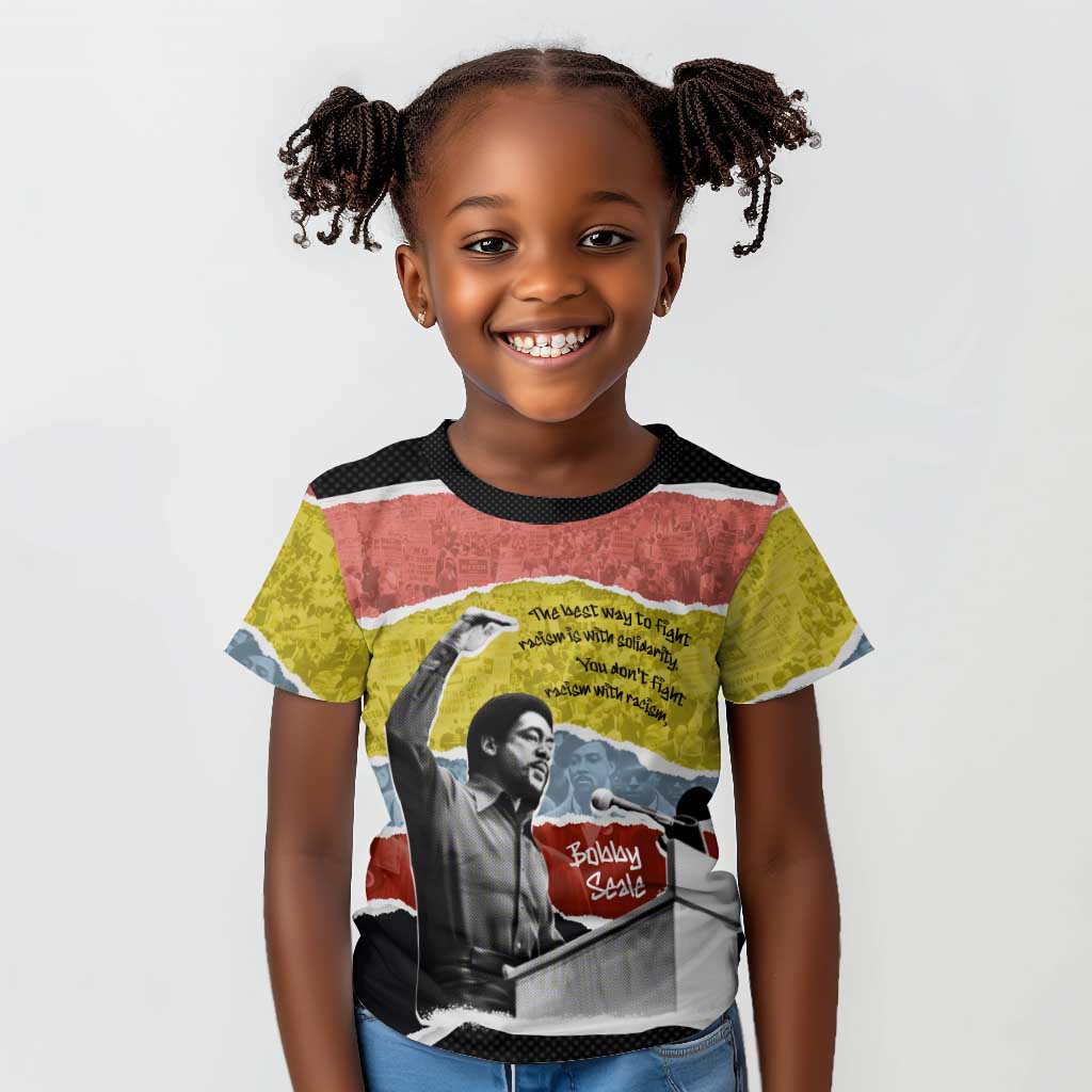Bobby Seale Kid T shirt Torn Paper Collage Design Solidarity Quote Powerful Speech Artwork Civil Rights - Wonder Print Shop