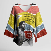 Bobby Seale Kimono Sleeve Blouse Torn Paper Collage Design Solidarity Quote Powerful Speech Artwork Civil Rights - Wonder Print Shop