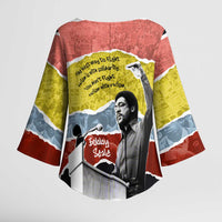 Bobby Seale Kimono Sleeve Blouse Torn Paper Collage Design Solidarity Quote Powerful Speech Artwork Civil Rights - Wonder Print Shop
