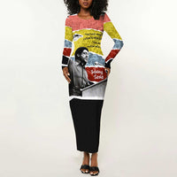 Bobby Seale Long Sleeve Bodycon Dress Torn Paper Collage Design Solidarity Quote Powerful Speech Artwork Civil Rights - Wonder Print Shop