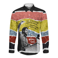 Bobby Seale Long Sleeve Button Shirt Torn Paper Collage Design Solidarity Quote Powerful Speech Artwork Civil Rights - Wonder Print Shop