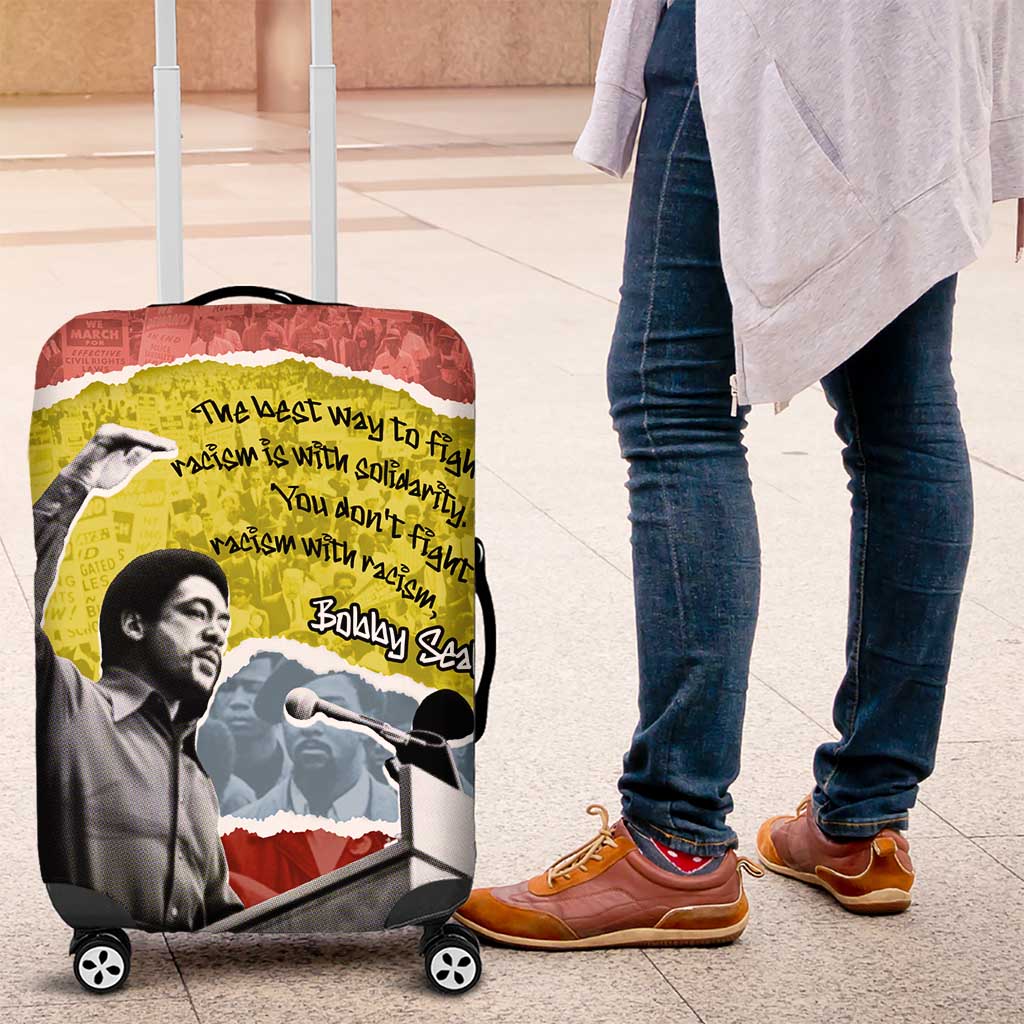 Bobby Seale Luggage Cover Torn Paper Collage Design Solidarity Quote Powerful Speech Artwork Civil Rights - Wonder Print Shop