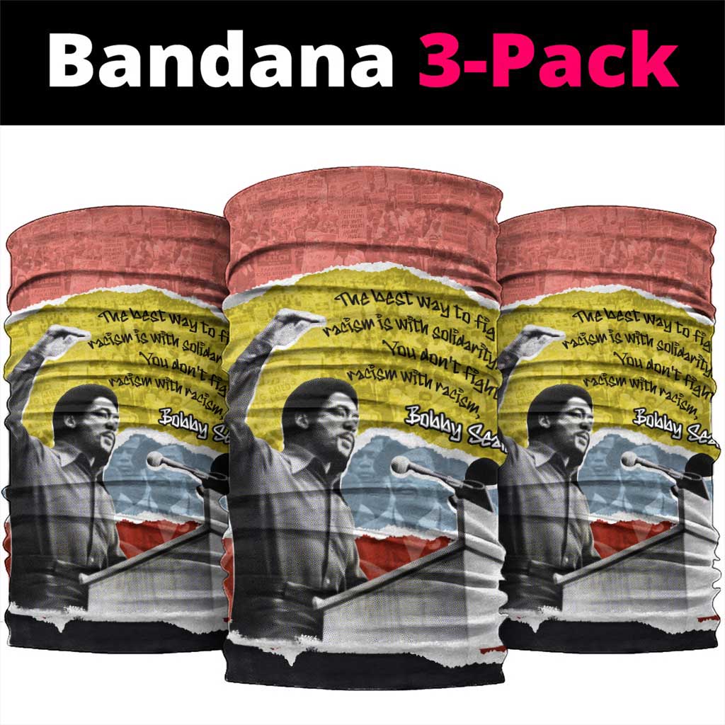 Bobby Seale Neck Gaiter Torn Paper Collage Design Solidarity Quote Powerful Speech Artwork Civil Rights - Wonder Print Shop